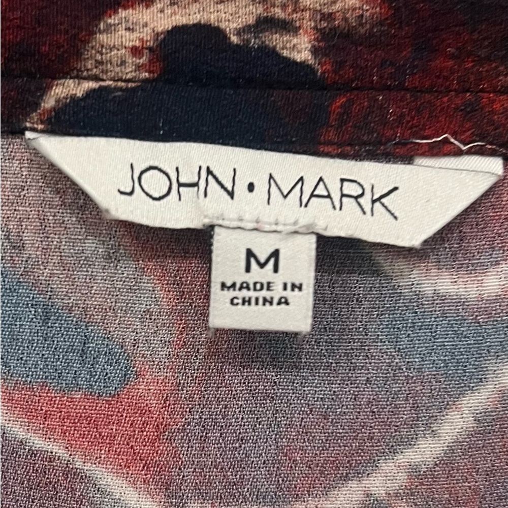 John Mark Multicolor Patchwork Button-Down Tunic … - image 2